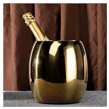 Cubitera Cubitera Cubitera de Acero Inoxidable de 3,6 L con Elegantes Patrones de Mármol Ideal para Bar de Cócteles, Fiestas, Enfriamiento de Vino, Enfriador de Bebidas de Champán/Cubo de Cerveza (B)