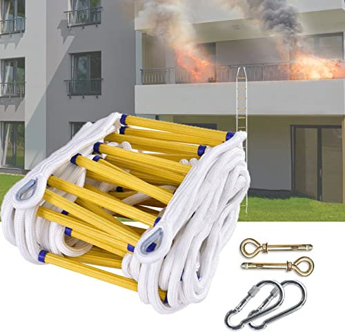 PNAJFUEL Strickleiter,Sicherheitsleiter Feuerwehrleiter, Feuerwehr Strickleiter Notfall Fluchtleiter/30Cm Spacing/20M/65.6Ft