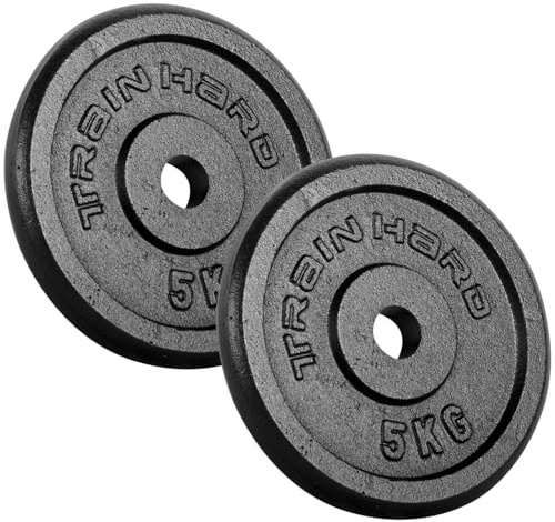 Train Hard® Hantelscheiben Set, 5/10/15/20/30/40/50/60kg,30/31mm Bohrung, Gusseisen, Gewichtsscheiben, Hantelgewichte