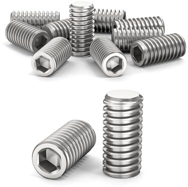 ORTAVA Tornillos prisioneros, tornillos prisioneros M5 x 10 mm, DIN 913/ISO 4026 con hexágono interior (ISK) y cabeza cónica, tornillo prisionero acero inoxidable (plata)
