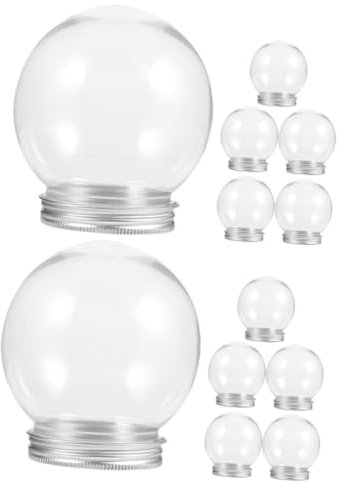 BUGUUYO Farbschneekugel 12 STK Transparente Schneeballflasche Schneekugel-fotohandwerk Kugelförmiger Vor Plastik Schneekugel Bastel Materialien DIY Schneekugel Basteln Weihnachts-DIY-schneekugel