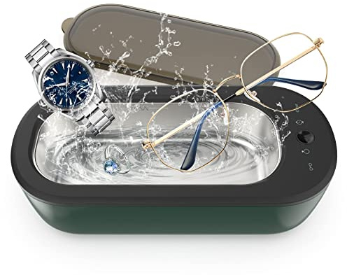 Ultraschallreiniger Schallreiniger für Brillen, 50W Brillenreinigungsgerät Ultrasonic Cleaner mit 4 Modi Ultraschallreinigungsgerät Brille 47kHz Ultraschallbad Ultraschallgerät für Brillen, Uhren