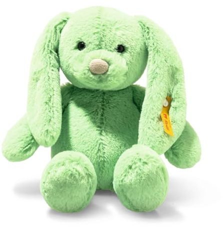 Steiff Tilda Hase 20cm grün, Plüschtier mit Schlappohren, Soft Cuddly Friends, Flauschiges Stofftier zum Kuscheln und Spielen, Kuscheltier für Mädchen und Jungen, waschmaschinenfest