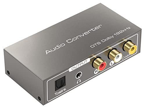 Asyduey Convertitore Audio 192Khz Toslink Ottico Coassiale Compatibile ARC un Adattatore Jack Coassiale Toslink L/R da 3,5 Mm