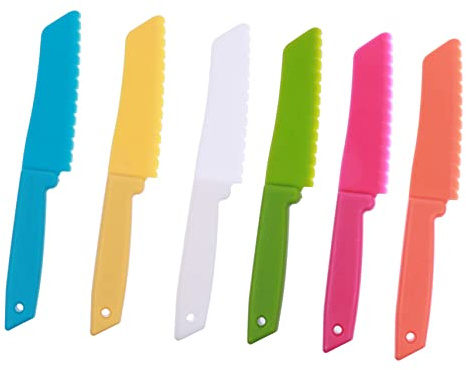 Holibanna Cortadores De Pasteles para Niños, Cortadores De Frutas Seguros, Juego De 6 Piezas, Plástico Resistente, Apto para Alimentos, para Fiestas y Cocina Infantil