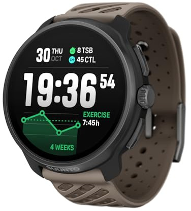 SUUNTO Race 2 GPS Sport Watch, Bright 1.5-inch AMOLED Touchscreen, Sleeker and Lighter Design, 16-Day Battery Life, Offline Maps, Accurate Navigation, 115+ Sport Modes, Advanced Training Tracking