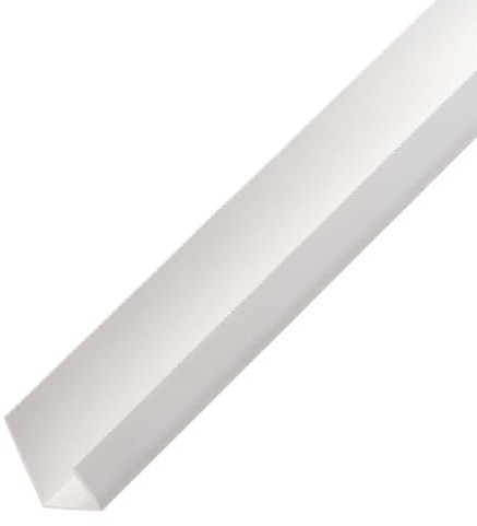 PROTEKTOR 3741 Profilé en U PVC, Profilé d'encadrement pour placoplâtre 12,5cm 200cm blanc Protection d'arêtes Construction sèche