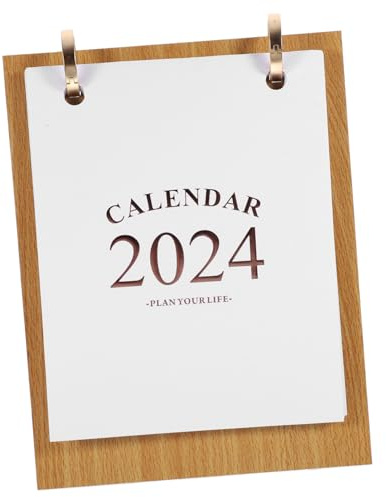 PartyKindom Stehender Tischkalender mit Holzfuß Umgedrehter Monatskalender Dekorativer Desktop Kalender für Büro Zuhause Schule Praktischer Planer mit Memo Funktion Kompakte Stabiler Stand