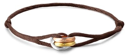 KIM JOHANSON® Damen Segeltau Armband *Tricolor* in vielen Farben | Kordelarmband mit Edelstahl Ring in Silber, Gold & Roségold | Wasserfest | Verstellbar | Boho Schmuck für Frauen | Inkl Schmuckbeutel