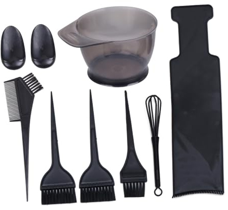 PENIKOKO 8pcs Hair Coloring Kit Professional Hair Dye Bowl Brush Comb Dying Board for Salon Barber DIY Tools Plastic Accessories