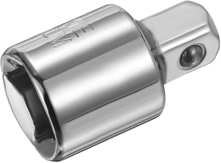 sourcing map Impact Socket Adapter 1/2 Female to 3/8 Male Square Drive Reducer Standard SAE Converter Impact Driver Ratchet Wrench Breaker Bar Conversion, Silver