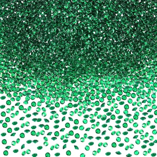 TOAOB 12000 Stück 3 mm Grün Acryl Kristalle Diamanten Tischstreuer Deko | Konfetti Klare Strasssteine für Tischdekoration Hochzeit Braut Dekoration Vasenperlen