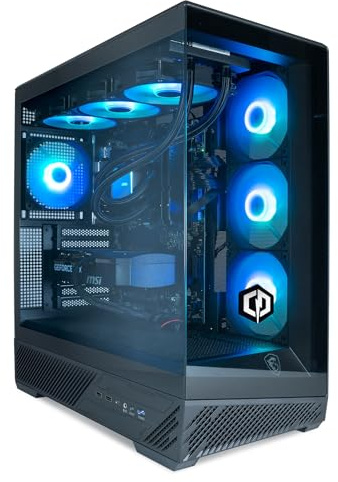 CyberPowerPC x MSI PBM Gaming PC - AMD Ryzen 7 9800X3D, Nvidia RTX 5080, 32GB RAM, 1TB NVMe SSD, 1000W PSU, Windows 11, Liquid Cooling, Mag Pano 130R PZ Black Case