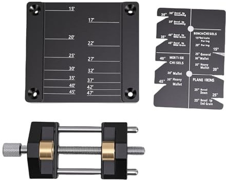 Spacnana Chisel Sharpening Angle Guide, Adjustable Honing Tool for Wood Chisels 5/32 to 3 Inches and Plane Irons with 15-45 Degree Angles for Woodworking Sharpening