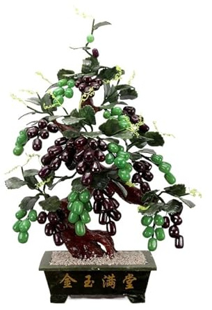 Plantas falsas Árbol Bonsai Artificial Jade Uva Escritorio Hogar Decoración de la habitación Árbol Artificial(verde)