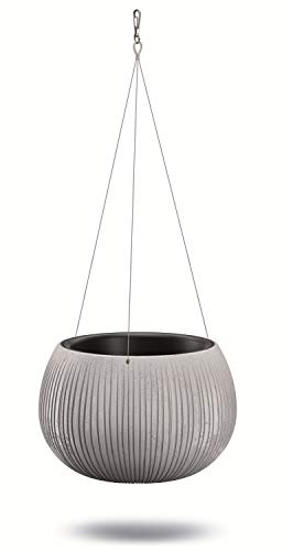 Prosperplast Concrete Bowl Hanging Basket Flower Pot Including Plant Pot 290 mm Concrete