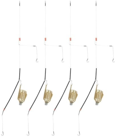 Vbest life Tragbarer Angelköderkäfig, 4PCS Leichter tragbarer Angelköder Köderfalle Korb Feeder Fischgerät Zubehör