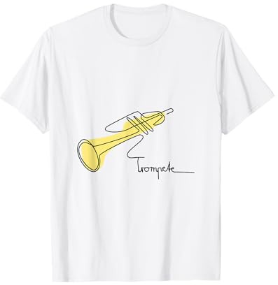 Trompeter One-Line Musiker Design Blas-Orchester Trompete T-Shirt