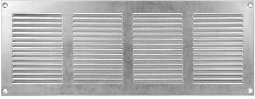 Repa Market Air Vent Cover 16x6 Inch (Outer Dimensions) Galvanized Steel Louvered Grill Cover with Mesh Screen/Wall or Ceiling Vent/HVAC Register for Indoor and Outdoor Ventilation