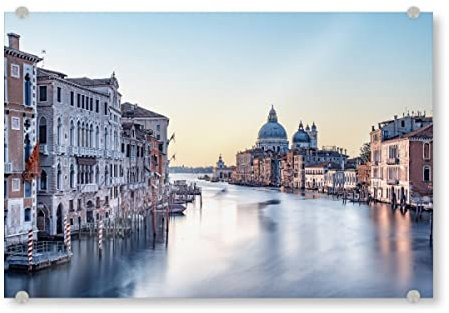 artboxONE Acrylglasbild 90x60 cm Städte Venedig Morgen Bild hinter Acrylglas - Bild venedig berühmt gondel