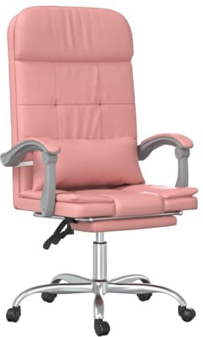 vidaXL Bürostuhl mit Massagefunktion Chefsessel Drehstuhl Sportsitz Bürosessel Schreibtischstuhl Gamingstuhl Racing Stuhl Rosa Kunstleder