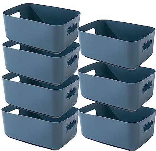 NCRGB 7 Groß Aufbewahrungsbox Kunststoff Aufbewahrungskorb mit Griffen 30×20×12cm,Badezimmer Küchenschrank Organizer,Aufbewahrungskorb Aufbewahrungsbox Küche,Boxen Aufbewahrung für Küche,Bad,Spielzeug
