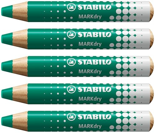 STABILO - Whiteboard- und Flipchartmarker - MARKdry | 5er Pack, grün