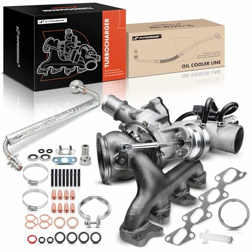 A-Premium Turbocharger with Installation Kits & Turbo Oil Feed Line Compatible with Chevy & Buick Models - Cruze 2011-2015, Cruze Limited 2016, Sonic 2012-2020, Encore, Trax 2013-2021 - # 55565353