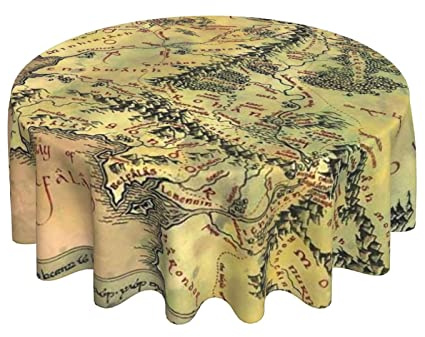 Bozhou Shimo Tang Baihuo Youxiangongsi Runde Wachstischdecke 152cm Polyester Glatt Fleckresistent, Ideal für Esszimmer, Couchtisch, Urlaubsfeier, Weihnachten, in der Farbe 'Tischdecke611'