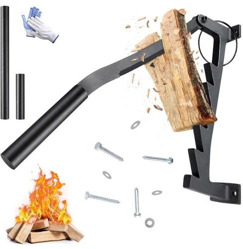Vliebb Wall Mounted Log Splitter Wood Splitter Kindling Splitter Firewood Splitter with 2 Detachable Handles