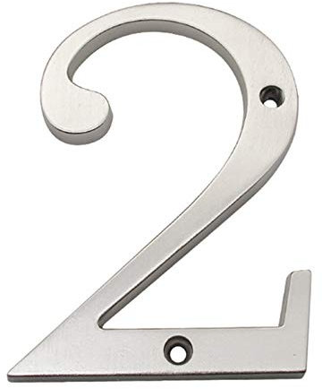 BREAKA 101 mm/4 Zoll Türschild Nummer, Außenadresse, modernes Zuhause, Wohnungsschild, Metall, Zinklegierung (Size : 2)