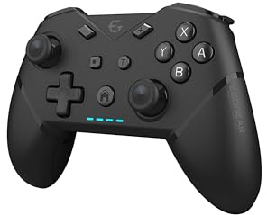 EgoGear - Controller wireless SC20 nero per Nintendo Switch, Switch OLED, PS3 e PC - Indicatore di carica e numero di giocatori - Design ergonomico - 550mAh