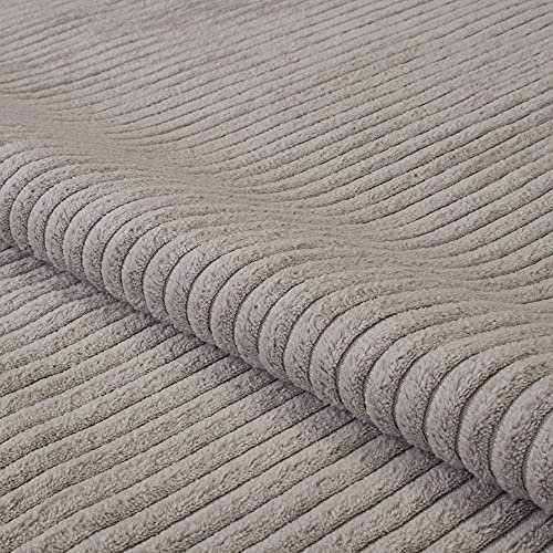 Fabreco CORDSTOFF Meterware LINKO (100 cm x 140 cm) – Superweicher Breitcord-Samt Stoff Meterware für Sofa & Stühle – Polsterstoff für Möbelstoff – Möbelstoffe, Dekostoff & Stoffe DIY (Aschegrau 83)