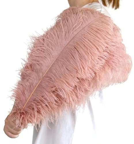 Straußenfedern 15–18 Zoll, Dekoration für Bastelarbeiten, Hochzeit, Party, Zuhause, Karneval, Bastelfedern, Zubehör, 10 Stück, Großhandel, Leder, Rosa, 40–45 cm