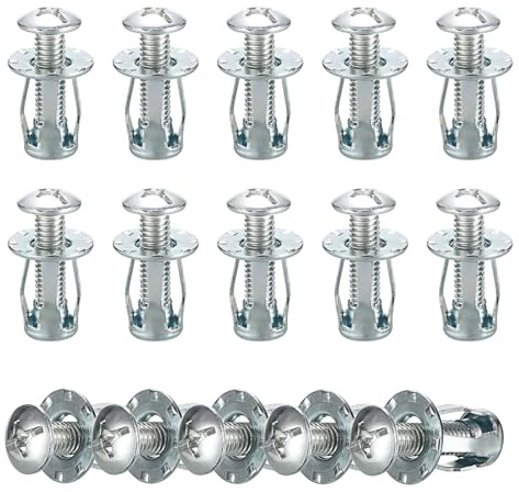 OwnMy 15PCS M6 x 25 Hollow Door Anchors and Screws Hollow Wall Anchors Metal Cavity Fixing Jack Nuts, Hollow Door Anchors Petal Nuts Expansion Nut for Wall Metal Sheet Plastic Sheet