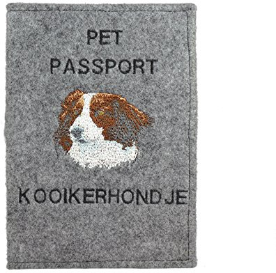Art-Dog Hundepasshülle - Handgefertigte Filzhülle mit gesticktem Muster - Tierärztliche Reisepasshülle für Hunde - 17x12,5cm - Kooikerhondje