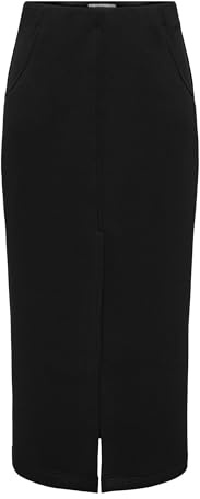 ONLY Damen Onltanvi Hw Long Scuba Skirt Xt PNT Rock, Black, Large