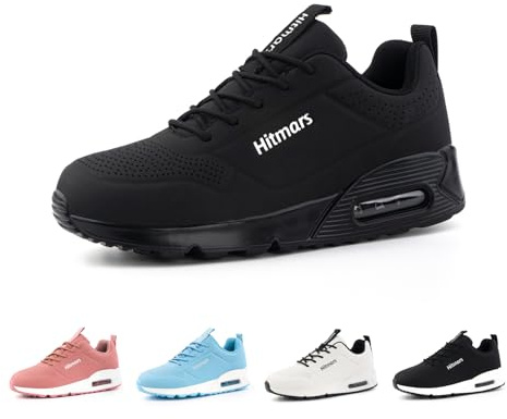 Hitmars Womens Trainers Running Shoes Wide Fit Sneakers Ladies Walking Shoes Lightweight Gym Shoes Breathable Athletic Sports Air Cushion Casual Jogging Shoes Black Size 6