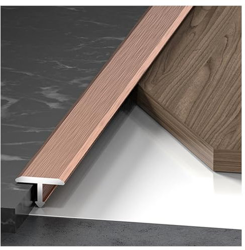 3 Stück Aluminium-T-Formleisten, Übergangsschiene Aluminium eloxiert, Übergangsschiene aus Aluminium eloxiert - Bodenleiste für Laminat & Parket, Höhenausgleich für Fußböden, Türschwelle(F,33 mm)