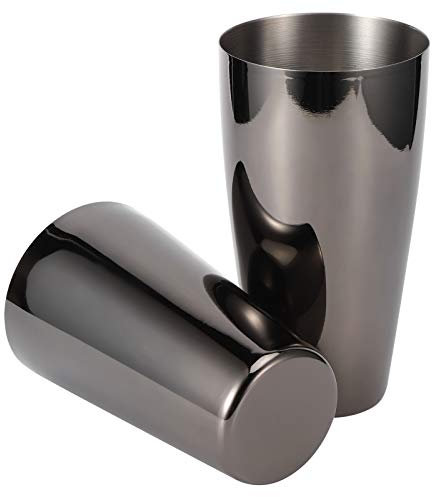 Juego de Coctelera de Acero Inoxidable, Mezclador Resistente, Accesorio de Barra de Fiesta para Camareros y Uso Doméstico (Negro pistola 800/600ml)
