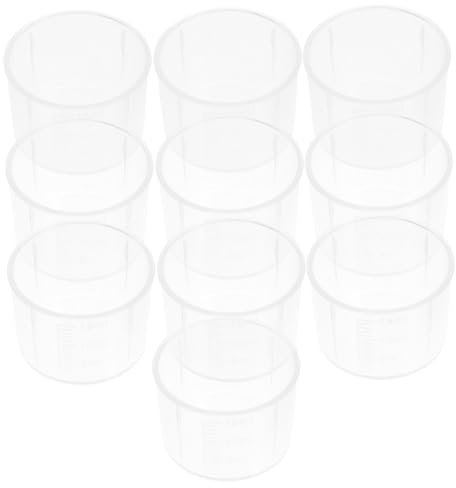 GLEAVI 10pcs 15ml Plastic Measuring Cups Liquid Beakers Pp High Transparency Lab Medicine Mixing Cups Kitchen Measuring Beakers for Experiments and Cooking