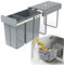 PUFAHAU Collecteur de déchets intégré avec Rails télescopiques et Seau Amovible Poubelle de Placard de séparation des déchets(1x20L+1x10L)
