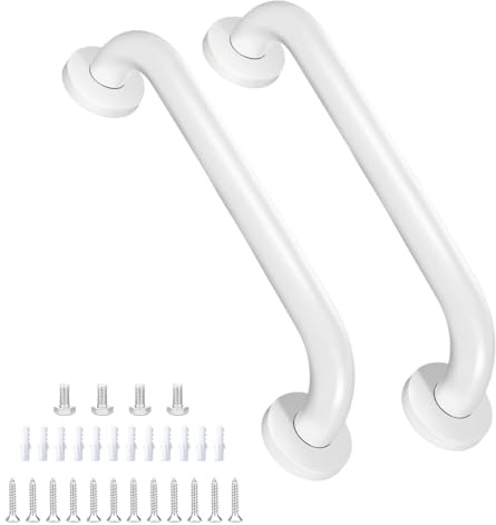 2 Pack Grab Rail for Showers, 300mm 11.8Inch Anti Slip Hand Rail | 304 Stainless Steel Shower Handle,Bathroom Safety Handle Auxiliary Handle Ideal for Elderly, Children and Disabilities