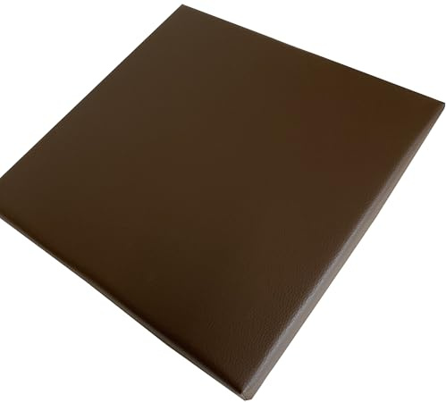 Pflegeleichtes Sitzkissen Stuhlkissen Bankkissen 40 x 40 x 4 cm Kunstlederbezug für Haus und Garten (braun nappaprägung)