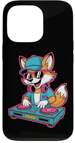 Renard Cool Dj Avec Casque Lunettes Coque pour iPhone 13 Pro