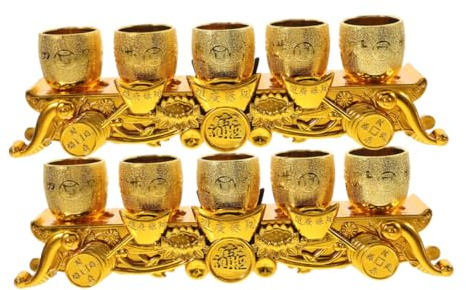 TOPBATHY 2juego Santo Cáliz Dorado Copa Pequeña Para Culto Cáliz De Culto Altar Para Templos o Domésticos Copa De Vino Decorativa Juego De Tazas