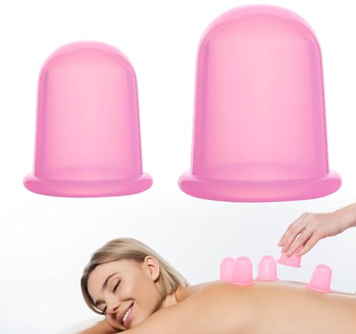 2 SchröPfköPfe SchröPfen Silikon,Gesicht Ventouse Anti Cellulite,SchröPfset FüR KöRper Und Gesicht Anti Cellulite,SchröPfgläSer Silikon,FüR SchröPfmassage,Einfach Zu Verwenden Und Zu Reinigen