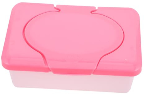 Caja Porta Toallitas Húmedas Portátil Recargable para 80 Toallitas | Plástico Rojo, Gran Capacidad de 80 Unidades, Retención de Humedad, Uso Doméstico y Oficina
