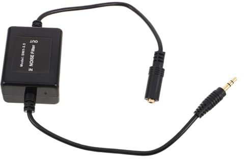 CIYODO Filtro Audio per Auto Alimentazione Isolatore Loop Aux Antirumore Soppressore Disturbi per Impianti Stereo Compatibile con Auto Audio Domestici Portatile e Compatto