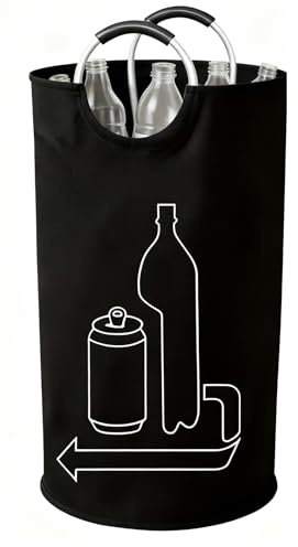 Zyiphor 115L Collecteur de Bouteilles Poubelle de Recyclage Tri Selectif Poubelle Tri Sélectif avec Poignées Aluminium Poubelle Cuisine Rangement de Bouteilles